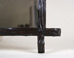 19TH CENTURY, AUSTRIA, RUSTIC BLACK FOREST WALL MIRROR, OAK LEAVES, ACORNS