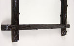 19TH CENTURY, AUSTRIA, RUSTIC BLACK FOREST WALL MIRROR, OAK LEAVES, ACORNS