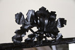 19TH CENTURY, AUSTRIA, RUSTIC BLACK FOREST WALL MIRROR, OAK LEAVES, ACORNS