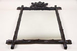 19TH CENTURY, AUSTRIA, RUSTIC BLACK FOREST WALL MIRROR, OAK LEAVES, ACORNS