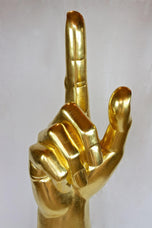 21ST CENTURY, CONTEMPORARY, GIGANTIC HAND SCULPTURE, GOLDLEAF PLATED