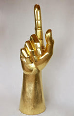 21ST CENTURY, CONTEMPORARY, GIGANTIC HAND SCULPTURE, GOLDLEAF PLATED