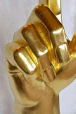 21ST CENTURY, CONTEMPORARY, GIGANTIC HAND SCULPTURE, GOLDLEAF PLATED