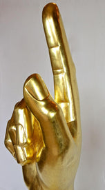 21ST CENTURY, CONTEMPORARY, GIGANTIC HAND SCULPTURE, GOLDLEAF PLATED