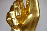 21ST CENTURY, CONTEMPORARY, GIGANTIC HAND SCULPTURE, GOLDLEAF PLATED