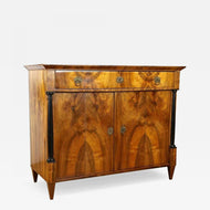 19TH CENTURY, AUSTRIA, BIEDERMEIER NUTWOOD COMMODE, TRUMEAU, CIRCA 1825