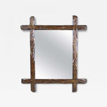 19TH CENTURY, AUSTRIA, BLACK FOREST WALL MIRROR, RUSTIC, TREE TRUNK