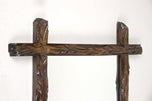 19TH CENTURY, AUSTRIA, BLACK FOREST WALL MIRROR, RUSTIC, TREE TRUNK