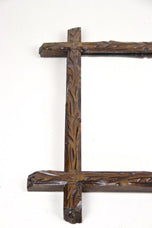 19TH CENTURY, AUSTRIA, BLACK FOREST WALL MIRROR, RUSTIC, TREE TRUNK