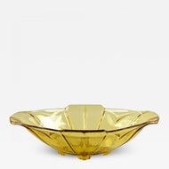 20TH CENTURY, ART DECO, GLASS BOWL, AMBER COLORED, AUSTRIA, CIRCA 1920
