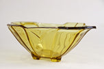 20TH CENTURY, ART DECO, GLASS BOWL, AMBER COLORED, AUSTRIA, CIRCA 1920