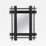 19TH CENTURY, AUSTRIA, TRAMP ART, WALL MIRROR, HANDCARVED