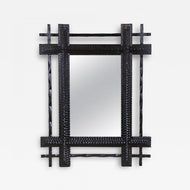 19TH CENTURY, AUSTRIA, TRAMP ART, WALL MIRROR, HANDCARVED