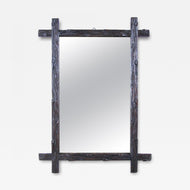 19TH CENTURY, AUSTRIA, BLACK FOREST WALL MIRROR, HAND CARVED, CIRCA 1880