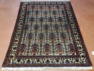 1960S PERSIAN AFSHAR RUG 3.6X5 - BEIGE, DARK RED, YELLOW/ORANGE - TRIBAL