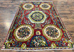 1930S PERSIAN BAKHTIARI RUG 5X8, WOOL HAND KNOTTED ANTIQUE CARPET, RED, FLORAL ORIENTAL RUG, 5X8 MEDIUM SIZED RUG