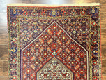 1960S PERSIAN BIDJAR RUG 4X6, HANDMADE ORIENTAL CARPET, FINE WEAVE, HERATI MAHI PATTERN, VINTAGE, RED, 300 KPSI