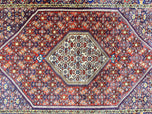 1960S PERSIAN BIDJAR RUG 4X6, HANDMADE ORIENTAL CARPET, FINE WEAVE, HERATI MAHI PATTERN, VINTAGE, RED, 300 KPSI