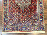 1960S PERSIAN BIDJAR RUG 4X6, HANDMADE ORIENTAL CARPET, FINE WEAVE, HERATI MAHI PATTERN, VINTAGE, RED, 300 KPSI