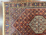 1960S PERSIAN BIDJAR RUG 4X6, HANDMADE ORIENTAL CARPET, FINE WEAVE, HERATI MAHI PATTERN, VINTAGE, RED, 300 KPSI