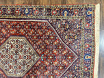 1960S PERSIAN BIDJAR RUG 4X6, HANDMADE ORIENTAL CARPET, FINE WEAVE, HERATI MAHI PATTERN, VINTAGE, RED, 300 KPSI