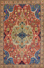 1960S PERSIAN BIDJAR RUG 4X6, HANDMADE ORIENTAL CARPET, FINE WEAVE, HERATI MAHI PATTERN, VINTAGE, RED, 300 KPSI