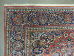 1950S PERSIAN KASHAN RUG 4X7 - RED, NAVY BLUE - WOOL