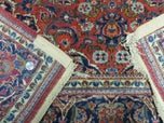 1950S PERSIAN KASHAN RUG 4X7 - RED, NAVY BLUE - WOOL