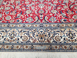 1960S PERSIAN NAIN RUG 8X12, RED AND IVORY, SIGNED - RED, IVORY, LIGHT BLUE - LUXURIOUS