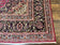 1940S PERSIAN RUG 10X13, WOOL HAND KNOTTED ANTIQUE KASHMAR CARPET, RASPBERRY RED & NAVY BLUE, FLORAL MEDALLION, TRADITIONAL ORIENTAL RUG 10X13