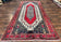 1960S PERSIAN RUG 5X12 FT, RED CREAM NAVY BLUE, PICTORIALS, HAND KNOTTED HANDMADE WIDE RUNNER TRIBAL BIDJAR SEMI ANTIQUE WOOL GEOMETRIC ORIENTAL RUG
