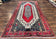 1960S PERSIAN RUG 5X12 FT, RED CREAM NAVY BLUE, PICTORIALS, HAND KNOTTED HANDMADE WIDE RUNNER TRIBAL BIDJAR SEMI ANTIQUE WOOL GEOMETRIC ORIENTAL RUG