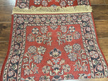 1960S PERSIAN SAROUK RUNNER 2.7X16 - RED, BLACK - FLORAL ALLOVER