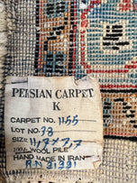 1940S PERSIAN SAROUK RUG 8X12, WOOL HAND KNOTTED ANTIQUE CARPET, FLORAL MEDALLION, CREAM RED, TRADITIONAL ORIENTAL RUG