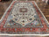 1940S PERSIAN SAROUK RUG 8X12, WOOL HAND KNOTTED ANTIQUE CARPET, FLORAL MEDALLION, CREAM RED, TRADITIONAL ORIENTAL RUG