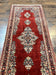 1950S PERSIAN SAROUK RUNNER RUG 2.7X6, SEMI OPEN FIELD, RED, HANDMADE HAND KNOTTED, WOOL ORIENTAL CARPET, VINTAGE SEMI ANTIQUE