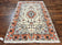 1970S PERSIAN TABRIZ RUG 4.5X6.8, FINELY HAND KNOTTED WOOL WITH SILK HIGHLIGHTS VINTAGE ORIENTAL CARPET, CREAM AND SALMON, HIGH KPSI, FLORAL MEDALLION