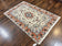 1970S PERSIAN TABRIZ RUG 4.5X6.8, FINELY HAND KNOTTED WOOL WITH SILK HIGHLIGHTS VINTAGE ORIENTAL CARPET, CREAM AND SALMON, HIGH KPSI, FLORAL MEDALLION