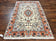 1970S PERSIAN TABRIZ RUG 4.5X6.8, FINELY HAND KNOTTED WOOL WITH SILK HIGHLIGHTS VINTAGE ORIENTAL CARPET, CREAM AND SALMON, HIGH KPSI, FLORAL MEDALLION