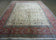 1950S PERSIAN TABRIZ RUG 8X10, BIRDS BOTEH PAISLEYS, CREAM AND RED, ALLOVER PATTERN