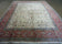 1950S PERSIAN TABRIZ RUG 8X10, BIRDS BOTEH PAISLEYS, CREAM AND RED, ALLOVER PATTERN