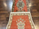 1960S PERSIAN TABRIZ RUNNER RUG 3X12 - TERRACOTTA, BEIGE-TAN, SEAFOAM GREEN - WOOL