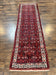 1960S PERSIAN TRIBAL RUNNER 3X9, HAMADAN DARGAZIN RUG, DARK BLUE AND RED WOOL HAND KNOTTED HALLWAY RUG, VINTAGE ANTIQUE ORIENTAL RUNNER, 9FT LONG RUNNER, HERATI