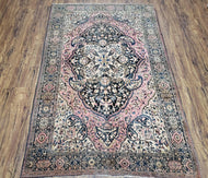 1920S ANTIQUE PERSIAN SAROUK FARAHAN RUG 4X6 - LIGHT RED, BEIGE, DARK BLUE - WOOL
