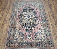 1920S ANTIQUE PERSIAN SAROUK FARAHAN RUG 4X6 - LIGHT RED, BEIGE, DARK BLUE - WOOL - IMAGE 1