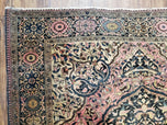 1920S ANTIQUE PERSIAN SAROUK FARAHAN RUG 4X6 - LIGHT RED, BEIGE, DARK BLUE - WOOL