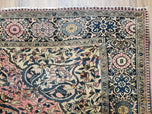1920S ANTIQUE PERSIAN SAROUK FARAHAN RUG 4X6 - LIGHT RED, BEIGE, DARK BLUE - WOOL