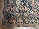 1920S ANTIQUE PERSIAN SAROUK FARAHAN RUG 4X6 - LIGHT RED, BEIGE, DARK BLUE - WOOL
