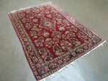 1920S AZERBAIJAN 1920S RED ANTIQUE PERSIAN SAROUK RUG 3X5 - RED, MIDNIGHT BLUE - WOOL