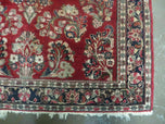 1920S AZERBAIJAN 1920S RED ANTIQUE PERSIAN SAROUK RUG 3X5 - RED, MIDNIGHT BLUE - WOOL
